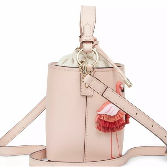 Kate Spade Flamingo By The Pool Crossbody Bucket - Picture 2 of 8